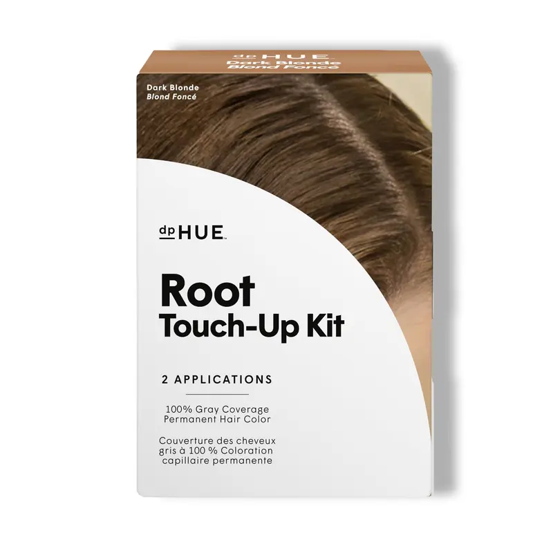 dpHUE Kit Retouche Racines – Blond Foncé, Coloration Permanente pour Gris, Deux Applications – Sans Parabènes, Leaping Bunny Certifié