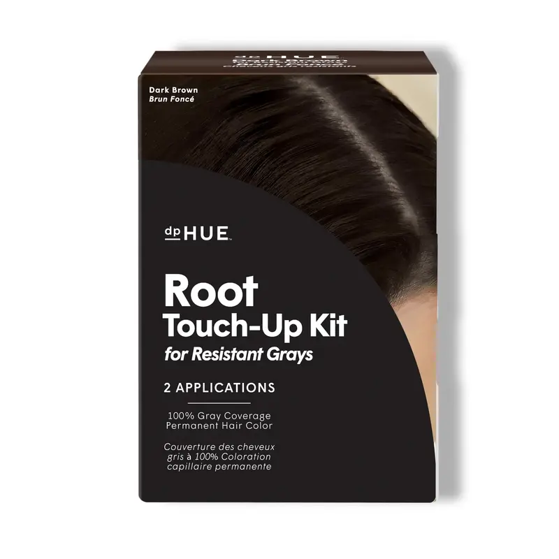 dpHUE Kit Retouche Racines Gris Résistants – Couverture Permanente Noire