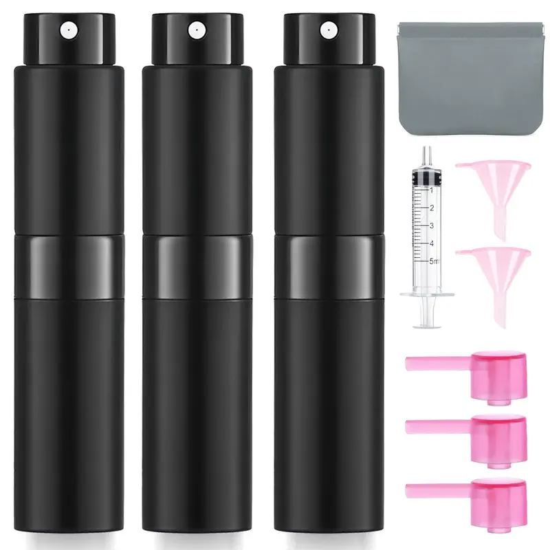 DPLASKA – Lot de 3 flacons parfum 8 ml réutilisables, vaporisateur de voyage twist