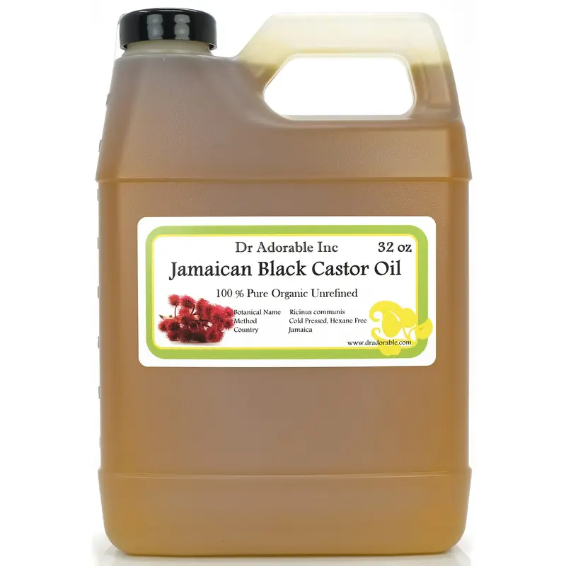 Dr Adorable - 32 oz - Huile de Ricin Noire Jamaïcaine - Pure, Naturelle et Biologique – Fortifie, Stimule la Croissance et Restaure les Cheveux