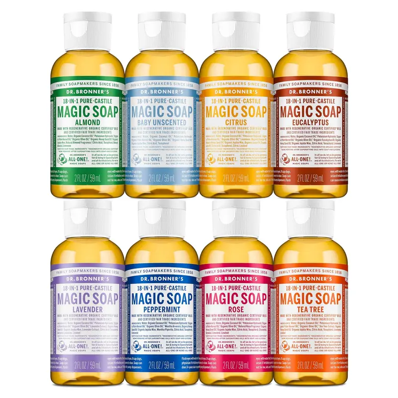 Dr. Bronner's Savon Liquide Pure-Castile – Pack Cadeau 2oz, 18 Utilisations, Bio & Équitable