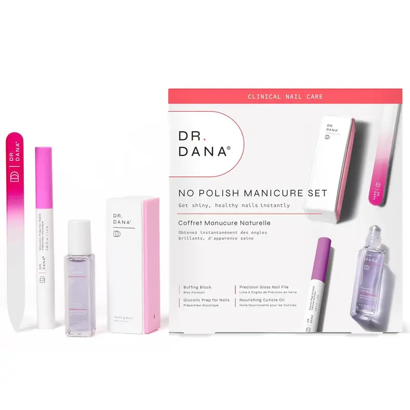 Dr. Dana Beauty – Coffret Manucure Sans Vernis, Sérum Glycolique et Huile Cuticules Halal
