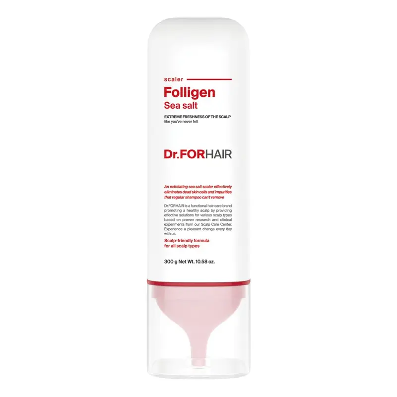 Dr.FORHAIR Folligen Scaler au Sel Marin – Soin Capillaire Exfoliant Cuir Chevelu | 10,58 fl oz