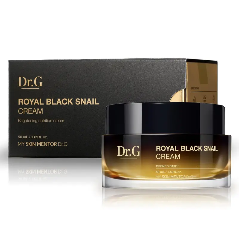Dr.G Crème Noire Royale – 50 ml | Mucine d'escargot, Hydratation cosmétique coréenne pour peau sèche, Barrière et Elasticité renforcées, Niacinamide pour imperfections