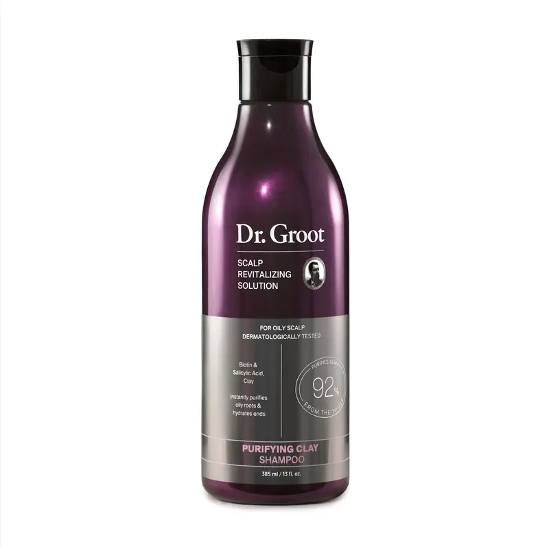 Dr. Groot Shampoing Argile Purifiante – Cuir chevelu gras & cheveux hydratés