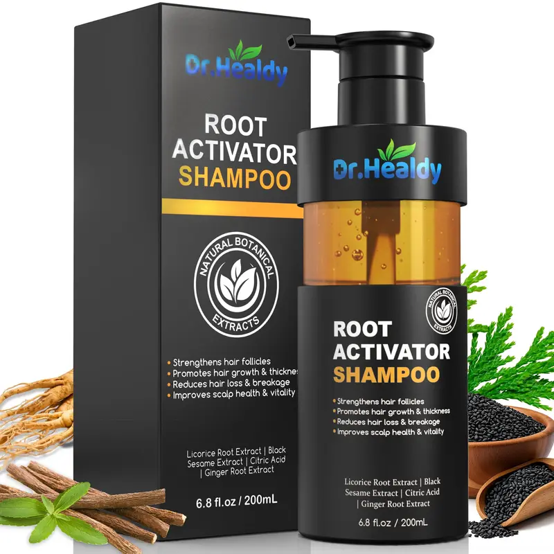 Dr. Healdy Shampooing Activateur de Racines – Croissance des cheveux, anti-chute, formule naturelle sans sulfates – 200 ml