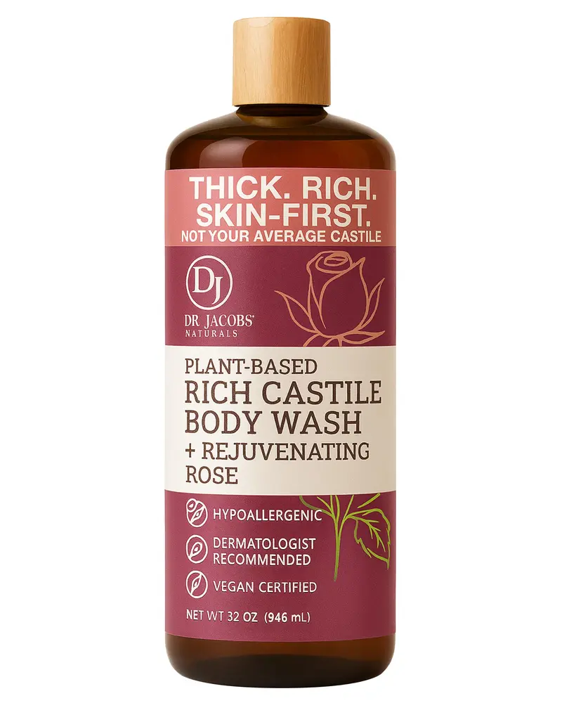Dr. Jacobs Naturals Lait Castille Rose – Gel lavant corporel végétal 946 ml