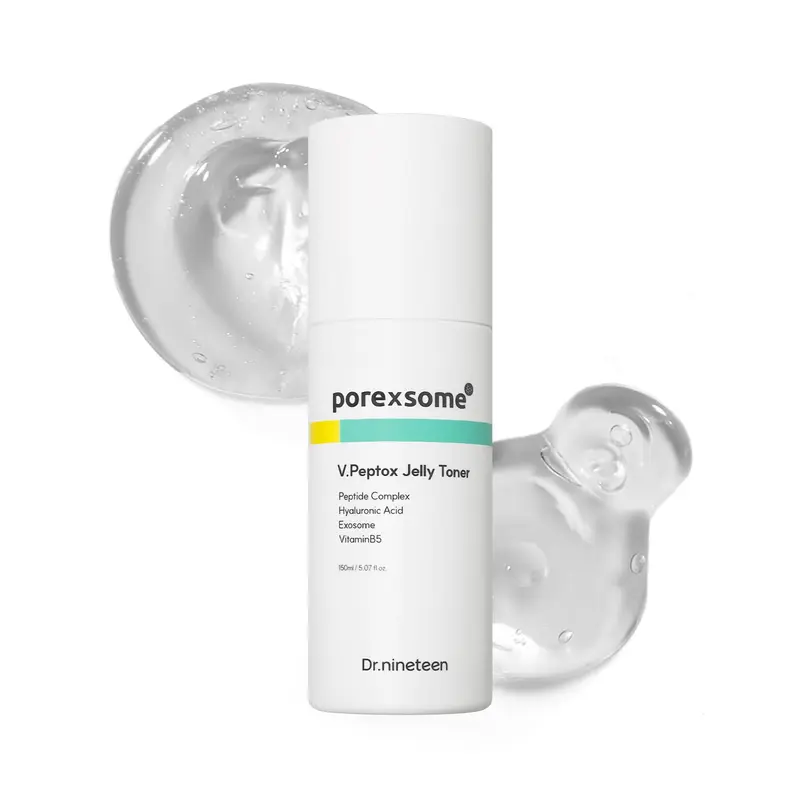 Dr.nineteen V.Peptox Jelly Toner | 13 peptides, 25 000 ppm et 10 acide hyaluronique + Exosome – Tonique pore et fraîcheur (150 ml)