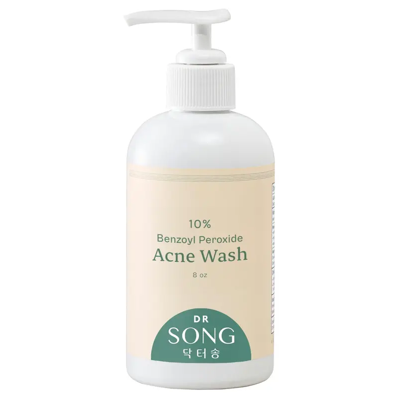 Dr Song Nettoyant au péroxyde de benzoyle 10% – Soin anti‑acné visage et corps (237 ml)