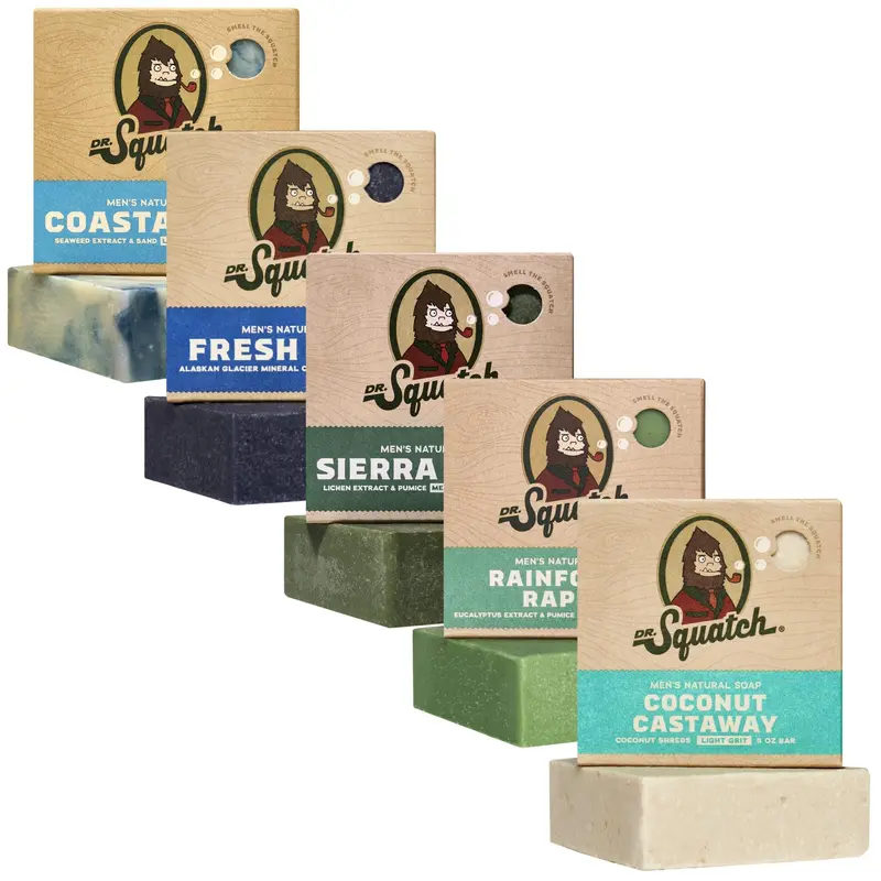 Dr. Squatch Savon en Barre Naturel pour Homme – Coffret 5 Savons