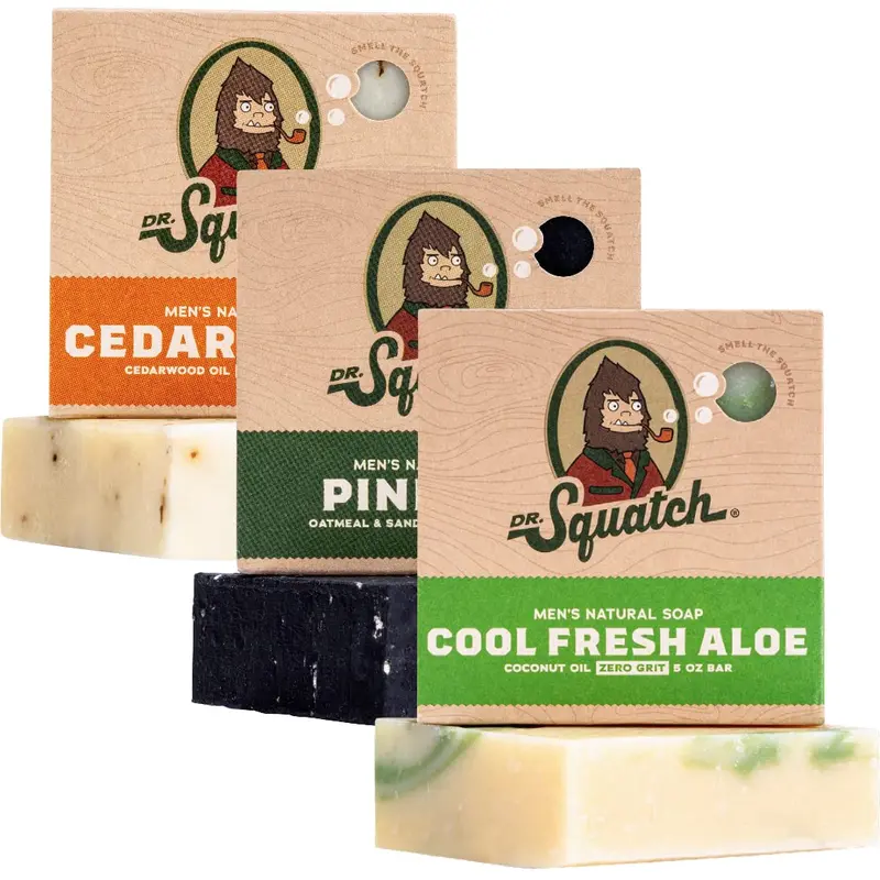 Dr. Squatch Savon Naturel pour Homme – Barres à Froid 5 oz (3-barres) – Goudron de Pin, Cèdre et Aloe Frais