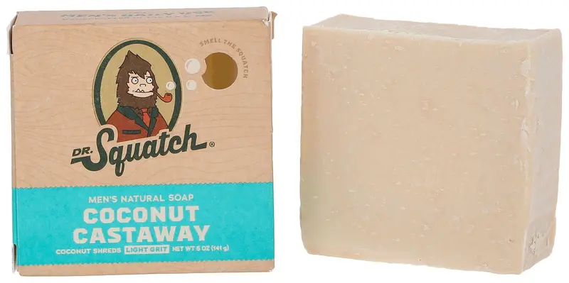 Dr. Squatch Savon Solide Naturel pour Homme – Grains Légers, Coconut Castaway, 5 oz