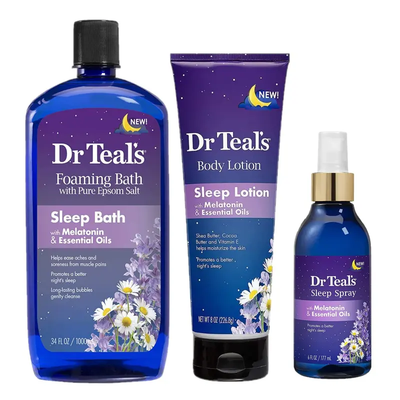 Dr Teal's Coffret Bain Moussant Mélatonine et Lavande – Kit Spa Maison