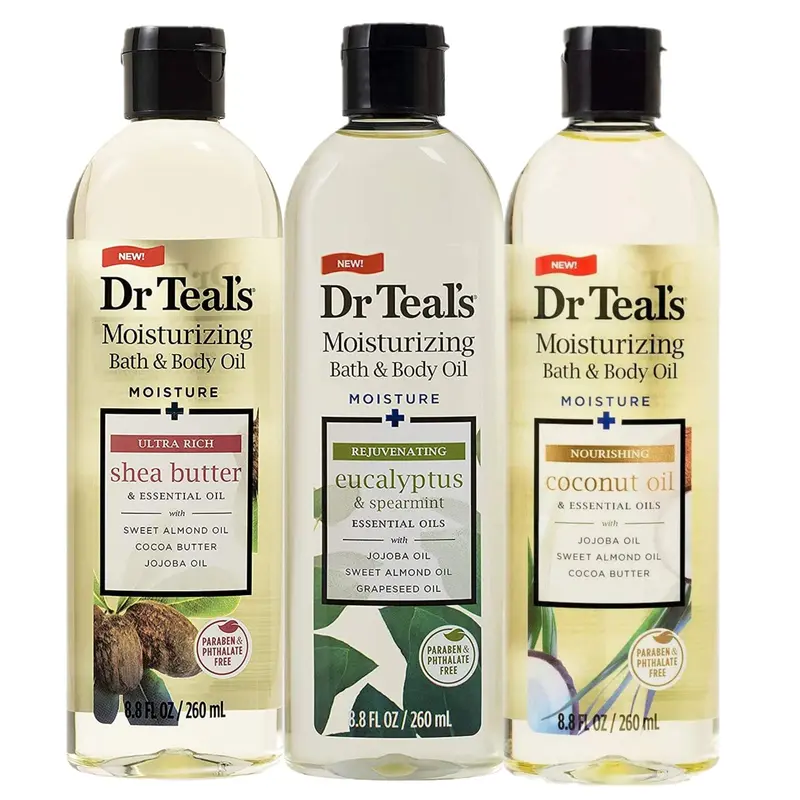 Dr Teals Coffret Trio Huiles Bain & Corps – Eucalyptus, Coco et Karité Ultra-Riche (3 x 8,8 oz)