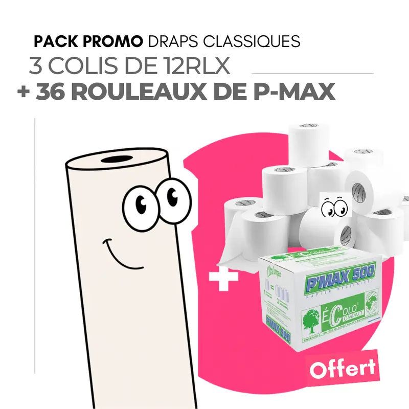 Draps d'examens classiques + 36 rouleaux P-MAX OFFERTS