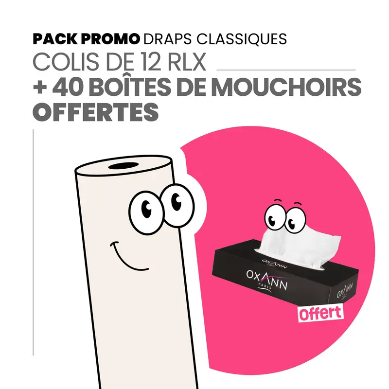 Draps d'examens classiques + 40 boîtes de mouchoirs OFFERTES