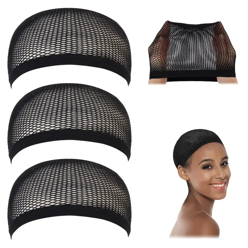 Dreamlover Cap Crochet Maillage Noir pour Perruques – Ensemble 3 Pièces