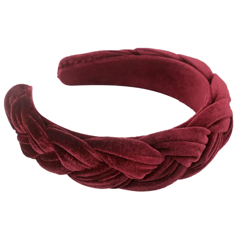 DRESHOW Bandeau Velours Tressé pour Femme – Serre-tête élastique et confort doux