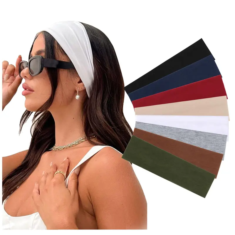 DRESHOW – Lot de 8 Bandeaux Sport Femme Non-Slip, Élastiques et Confortables