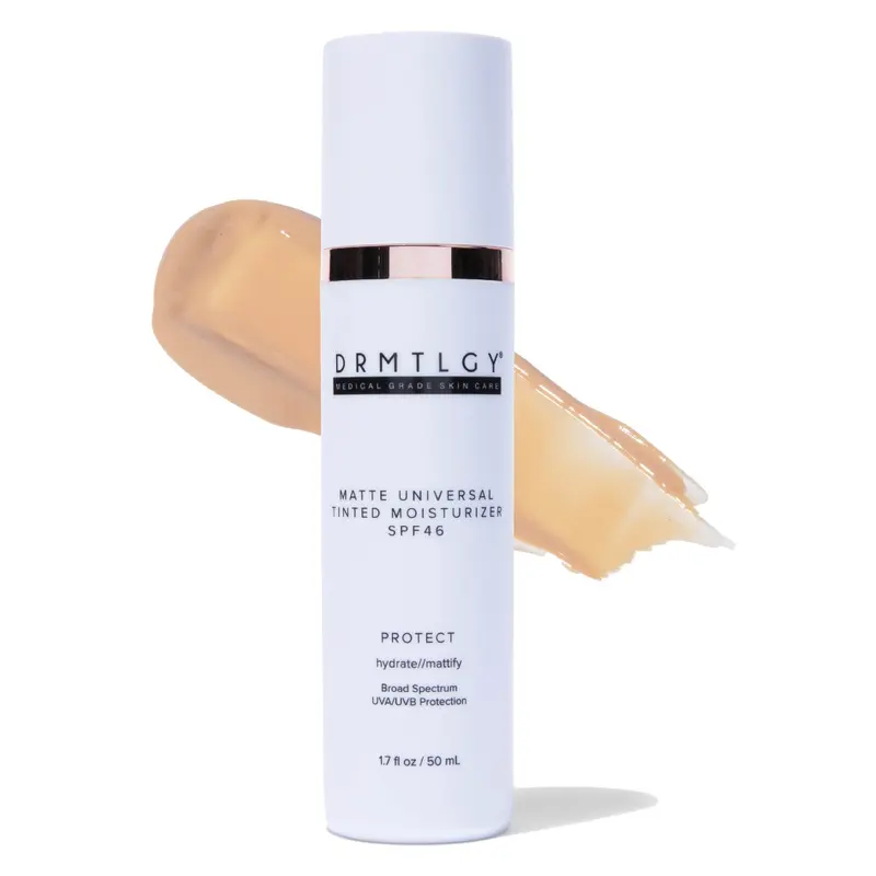 DRMTLGY Teint Mat Universel SPF46 – Écran solaire teint léger et soin hydratant pour le visage – 1,7 oz