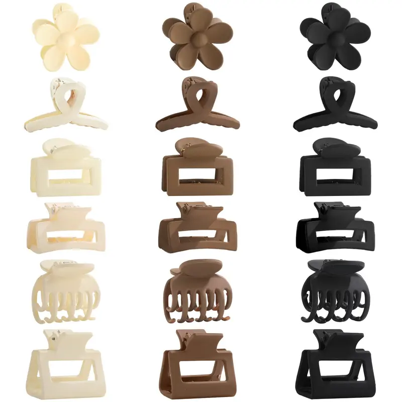 Drnytunk 18 pinces cheveux – styles matte-amour, triangle, ruban et demi-cercle