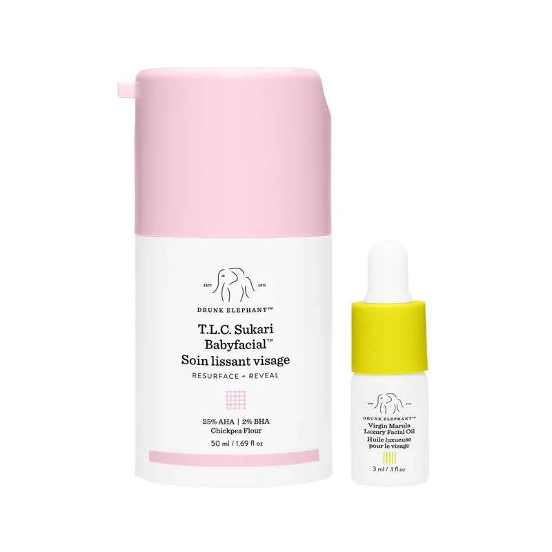 Drunk Elephant T.L.C. Sukari Babyfacial – Masque exfoliant visage 50 ml | Sans huiles essentielles | Cruelty-free