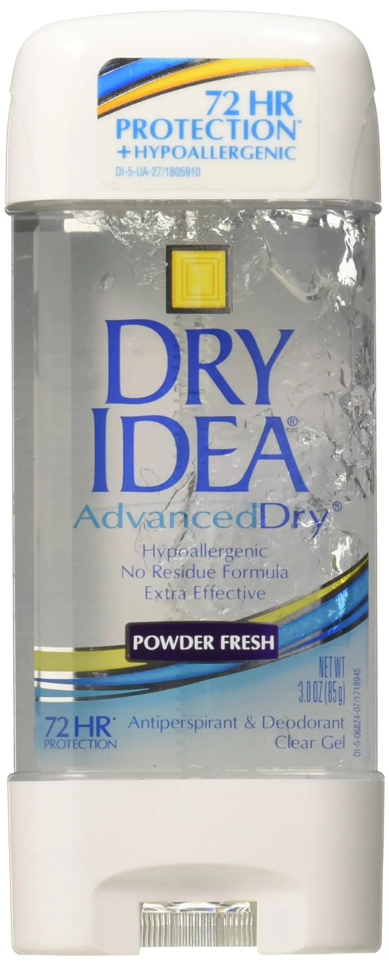 Dry Idea Gel clair antitranspirant-déodorant – Parfum poudre fraîche, 85 g