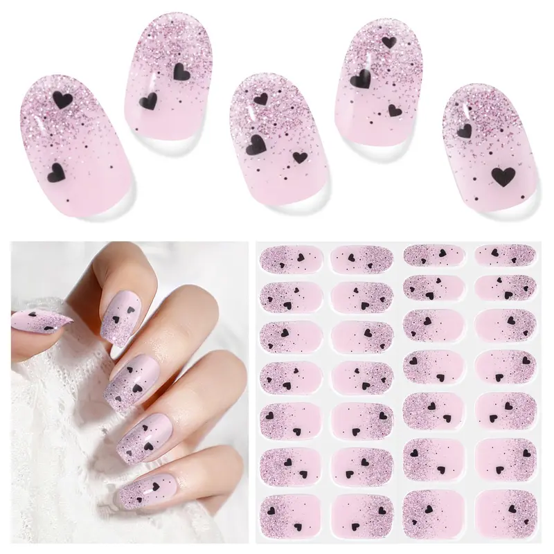 DUKASOU Bandes Gel Semi-Cuites – Kit 28 Pièces, Longue Tenue, UV Requis, Idéal Mariage