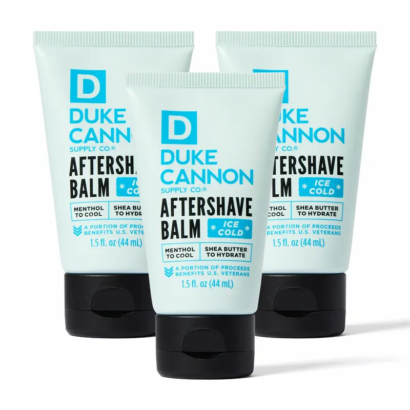 Duke Cannon Baume Après-Rasage Rafraîchissant – Lot de 3 Tubes, 44 ml chacun, Sans alcool, Menthol, Aloe & Beurre de Karité