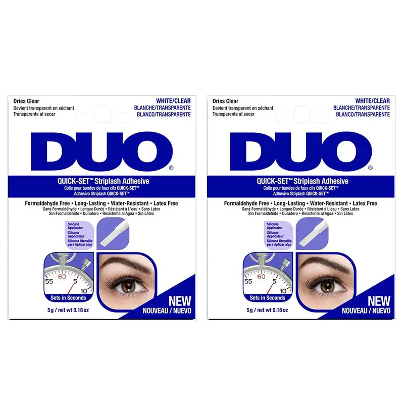 DUO Colle Cils – Fixation rapide et longue tenue, sans latex, étanche, 0,18 oz, lot de 2