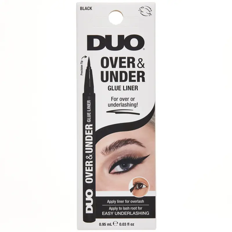 DUO Colle-Liner 2-en-1 Noir – Colle à Cils et Traceur Noir Étanche, Longue Durée, Mini 0,9 ml