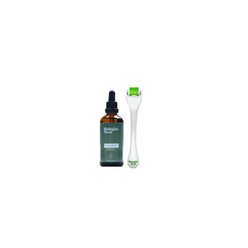 Duo Huile pousse cheveux Accelerator l Dermaroller cheveux
