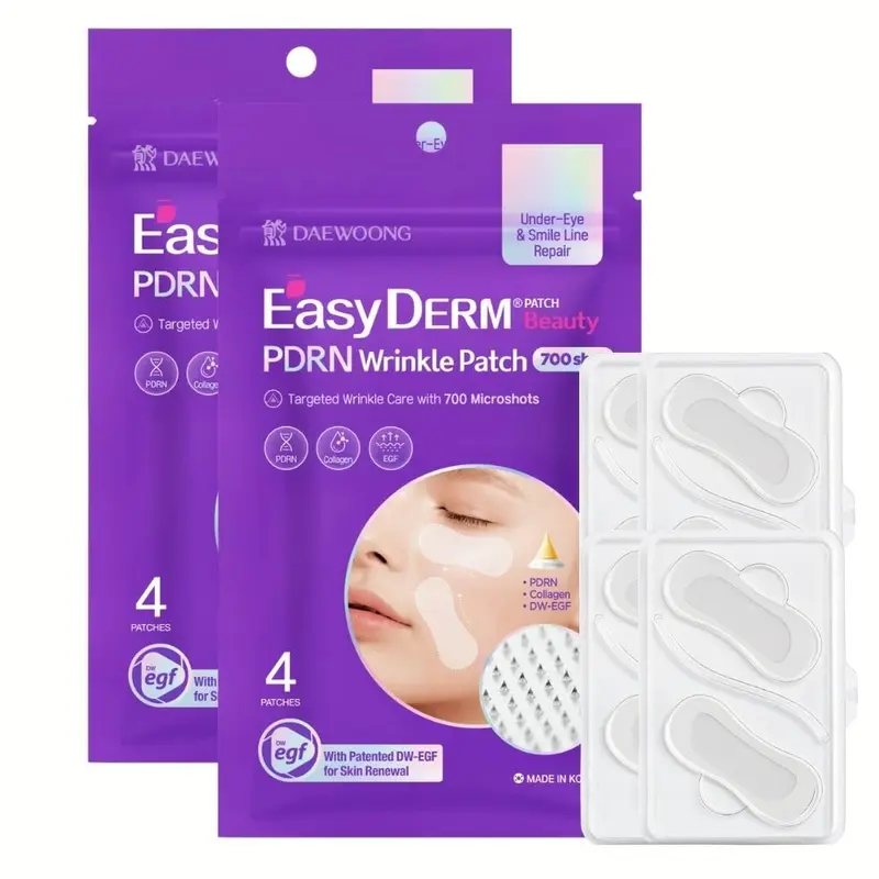 DWEasyDerm Easyderm PDRN Patch Anti-Rides — Yeux & Sillons nasogéniens, 8 Patchs, Soin Coréen avec Collagène & EGF