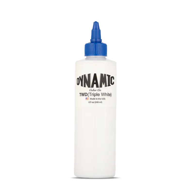 Dynamic Color Co - Encre de tatouage Blanc Triple, Stérilisée, Fabriquée aux États‑Unis, Flacon de 237 ml (8 oz)