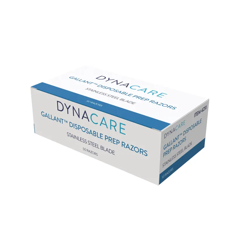 Dynarex Gallant – Rasoirs de préparation jetables, design ouvert, 50 rasoirs
