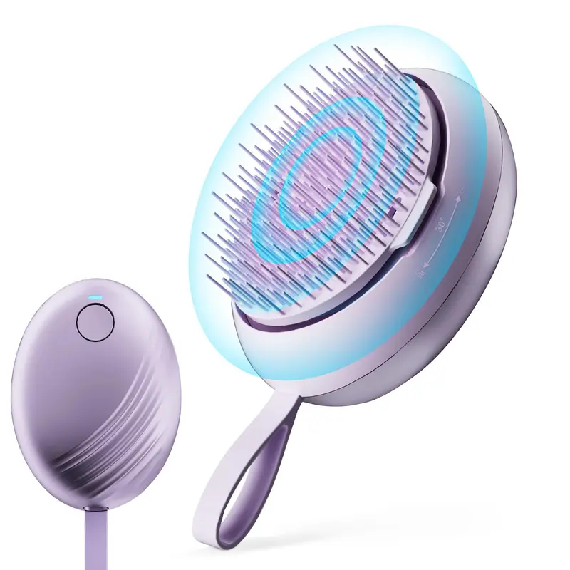 DYUHOOAO Masseur Cuir Chevelu et Brosse Croissance – Massage Électrique Sonique Violet