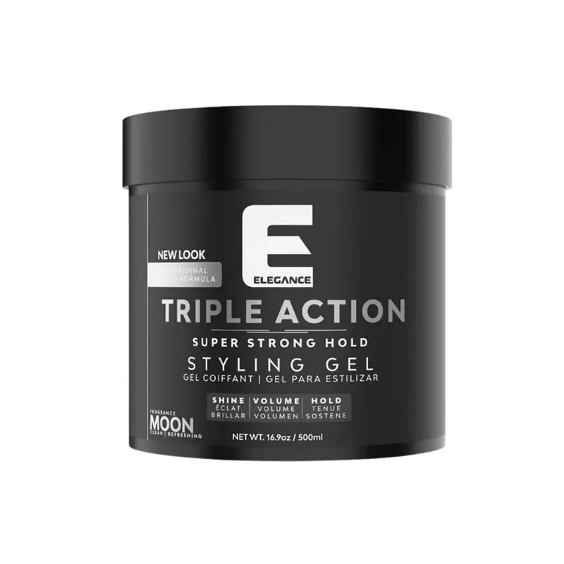 E Elegance Moon Fragrance Gel Coiffant à Action Triple – Tenue Ultra Forte, Volume Extrême et Brillance Durable – 16,9 oz