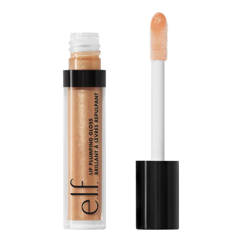 e.l.f. Brillant volumisant pour les lèvres – Hydratant, Brillance élevée, Champagne Glam, 0,1 oz