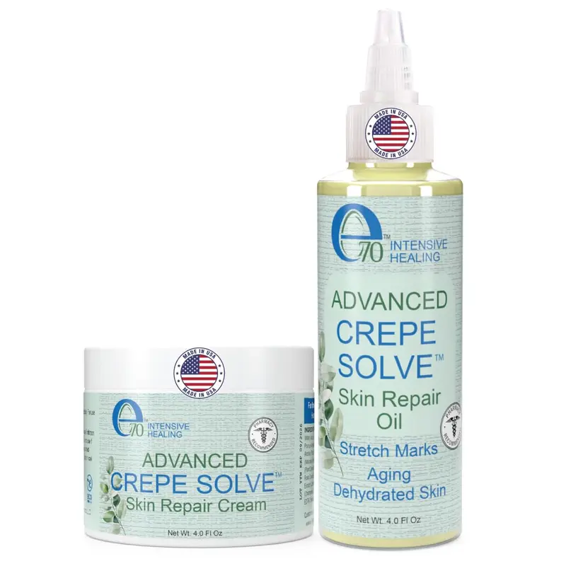 e70 Crème Efface-Peau Crépee & Huile Raffermissante – Ensemble 2x118 ml, huiles naturelles, fabriqué aux États-Unis