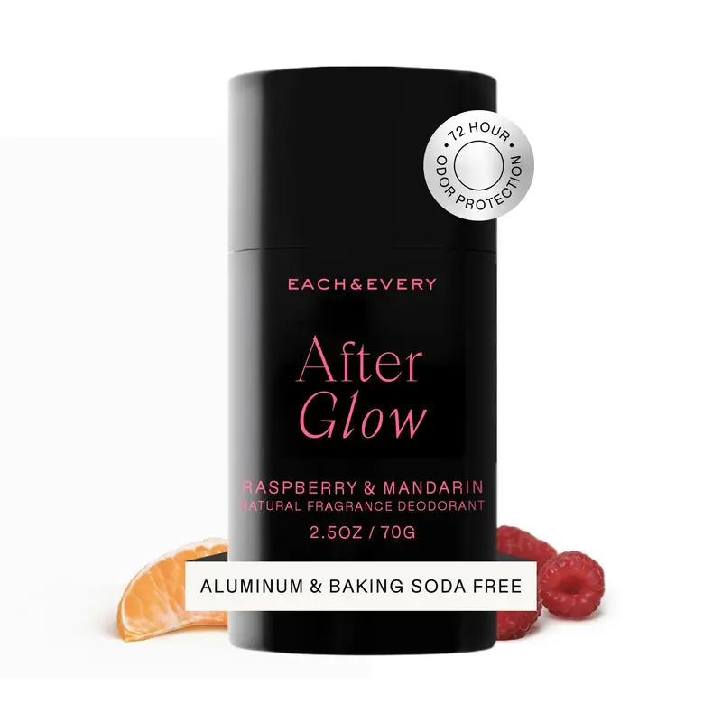 Each & Every Déodorant Sans Aluminium – Pour Femme et Homme, EWG Vérifié, Sans Bicarbonate, Parfum Framboise & Mandarine, 70 g