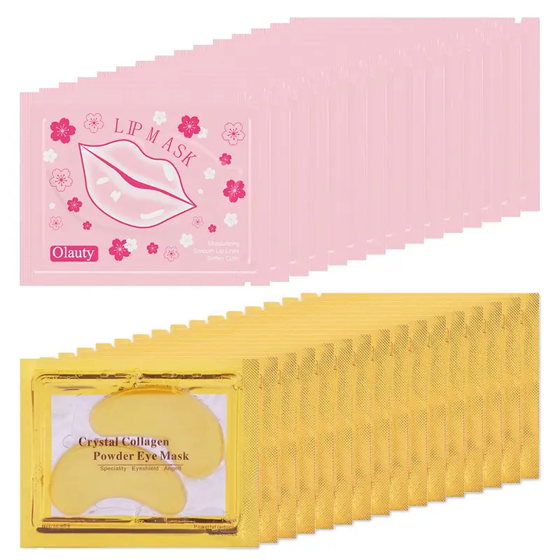 Eakroo — 30 Paires Masques Lèvres Cristal et Yeux Or 24K (Double Soin)