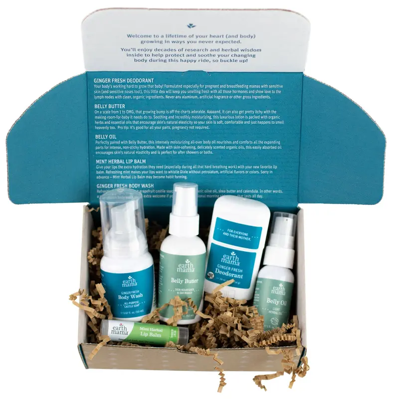 Earth Mama Coffret Cadeau Maternité – Soin Sûr pour Future Maman, 5 Pièces