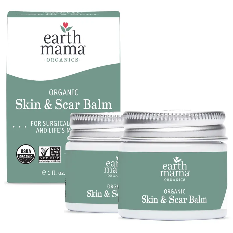 Earth Mama Soin Bio pour Cicatrices et Vergetures – Hydratation Post-Partum, Lot de 2