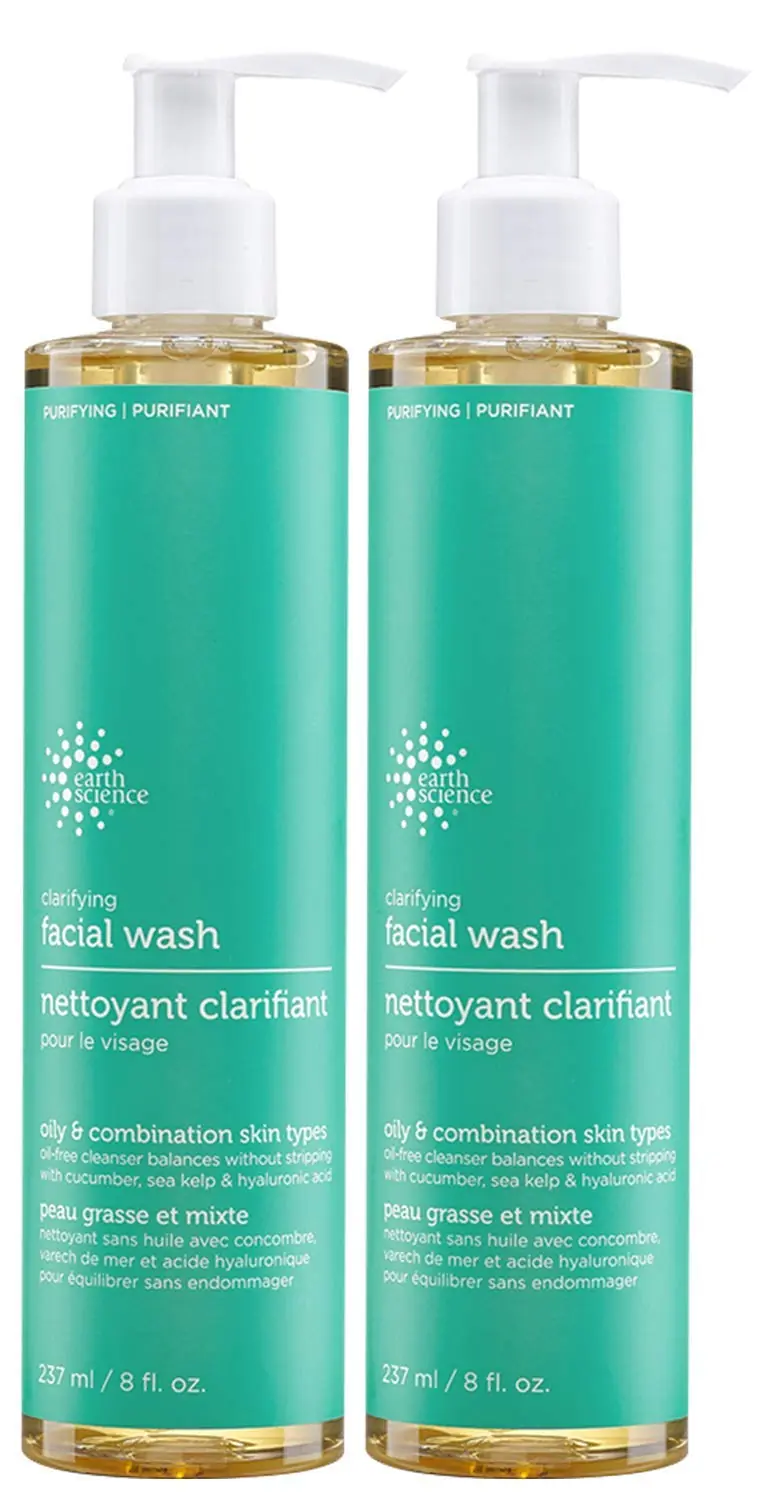EARTH SCIENCE - Nettoyant visage clarifiant doux pour peaux grasses et mixtes (2x236 ml)
