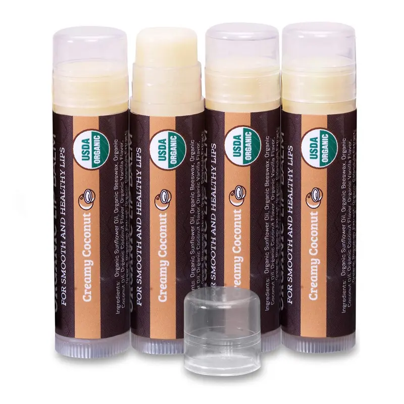 Earth's Daughter Baume à Lèvres Bio USDA – Ensemble Quatre Coco Crème