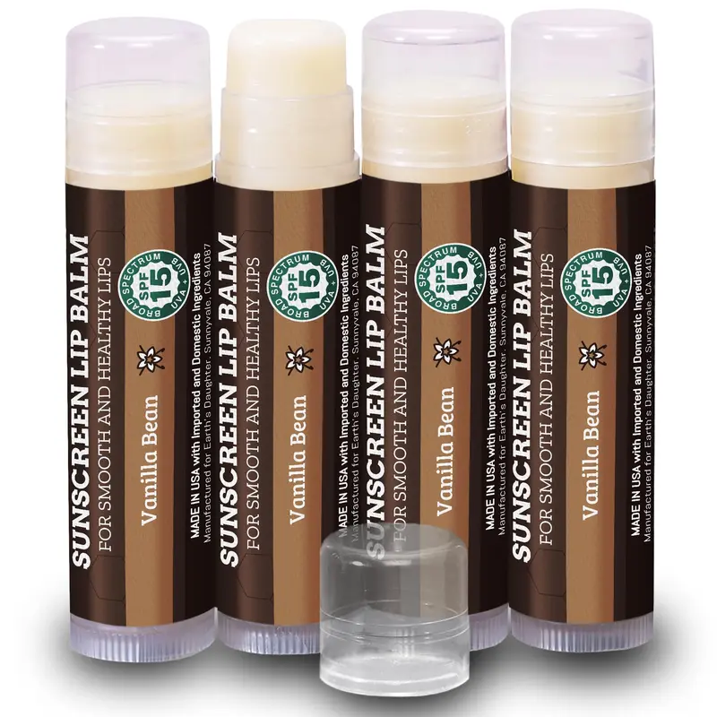 Earth's Daughter Baume à Lèvres SPF 15 – Coffret 4x Vanille, Bio, Hypoallergénique