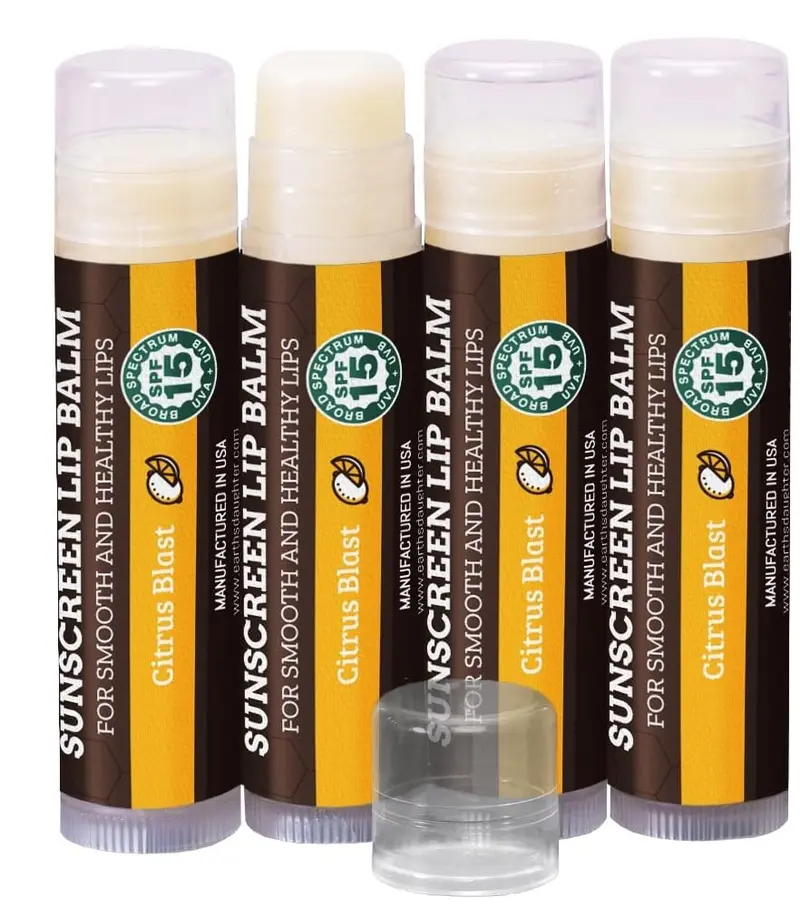 Earth's Daughter - Lot de 4 Baumes Lèvres SPF 15 Citron Bio
