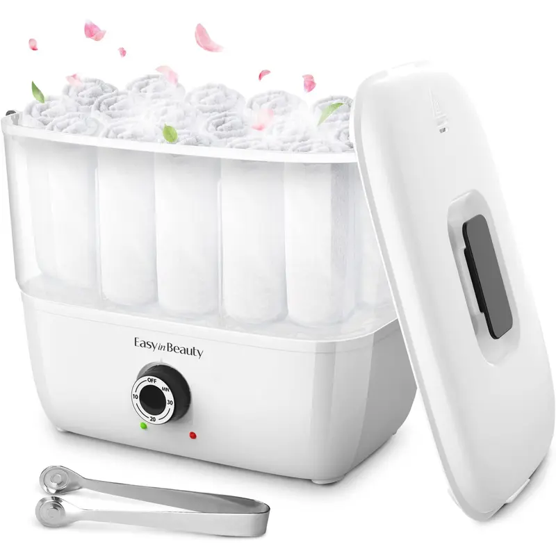 EASYINBEAUTY Chauffe-Serviettes Portable 5L – 16 Serviettes, Chauffage Rapide, Auto‑Off, Design Compact et Pliable