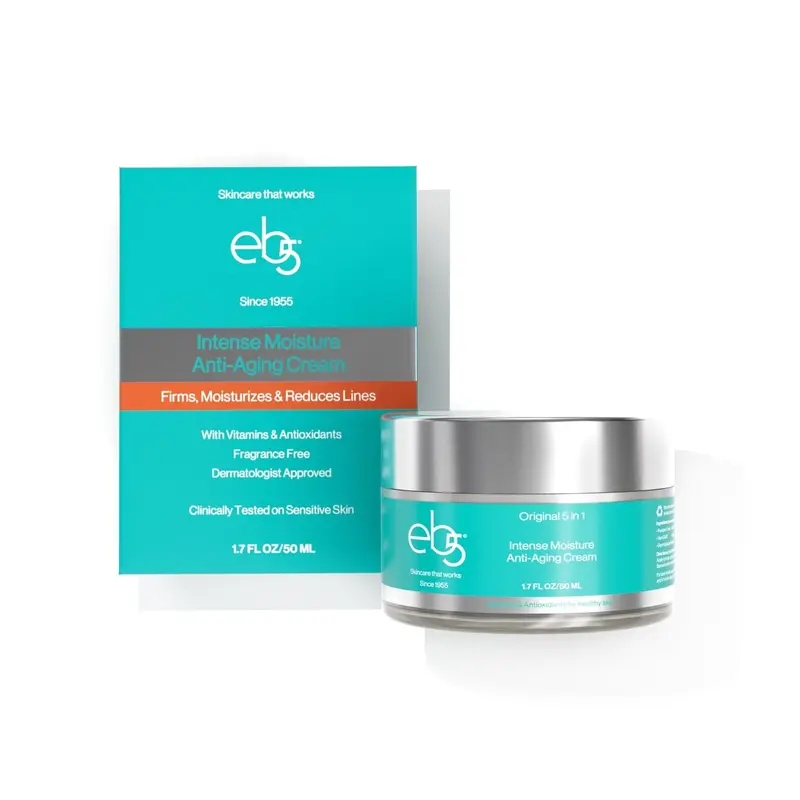 eb5 Crème Hydratante Anti-âge Visage et Cou – Retinol, Vitamine E et B5, 50 ml