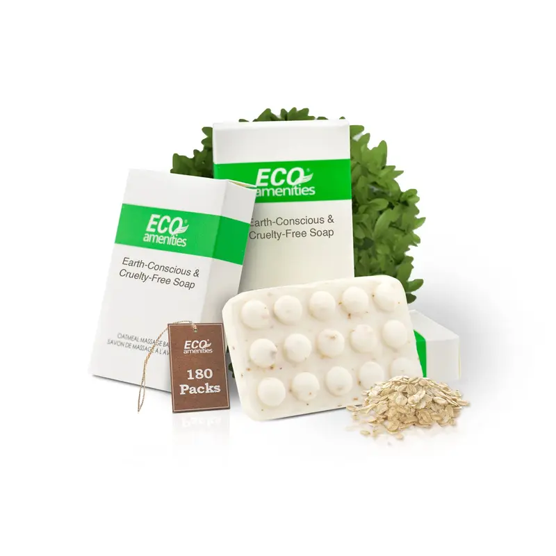ECO Amenities Savon spa à l’avoine – Emballage papier, 180 barres par caisse